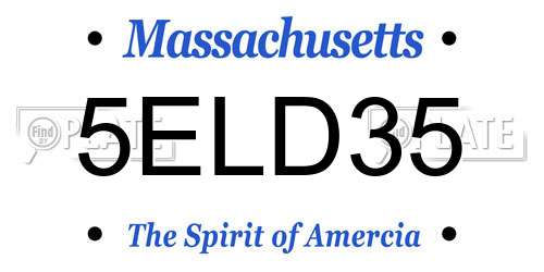 5ELD35 Massachusetts License Plate