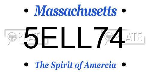 5ELL74 Massachusetts License Plate