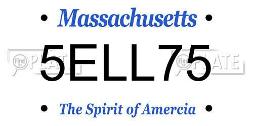 5ELL75 Massachusetts License Plate