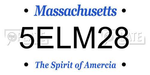5ELM28 Massachusetts License Plate