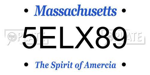 5ELX89 Massachusetts License Plate