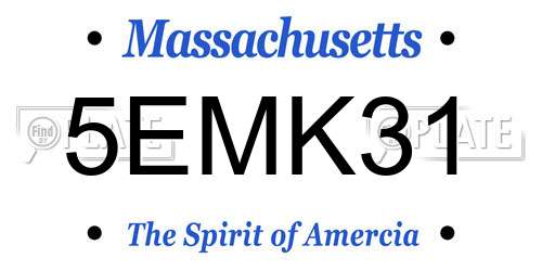 5EMK31 Massachusetts License Plate