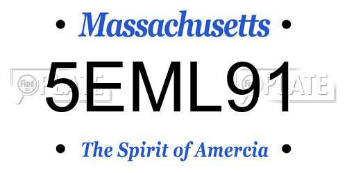 5EML91 Massachusetts License Plate