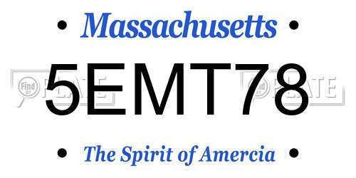 5EMT78 Massachusetts License Plate