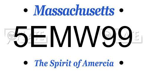 5EMW99 Massachusetts License Plate