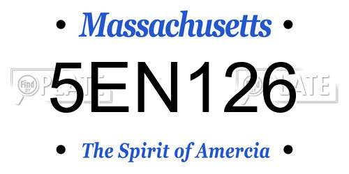 5EN126 Massachusetts License Plate