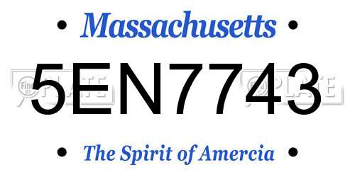5EN7743 Massachusetts License Plate