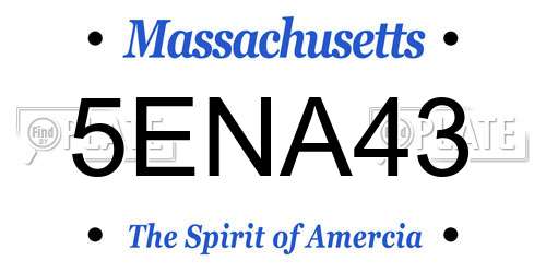 5ENA43 Massachusetts License Plate