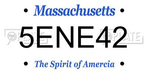 5ENE42 Massachusetts License Plate