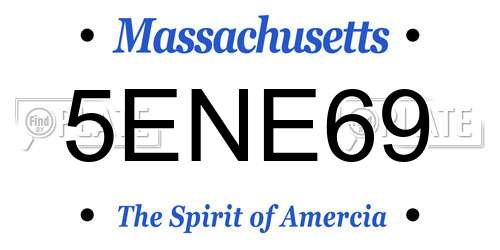 5ENE69 Massachusetts License Plate
