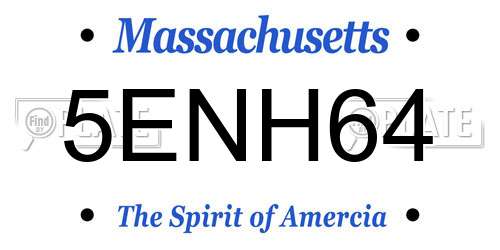5ENH64 Massachusetts License Plate