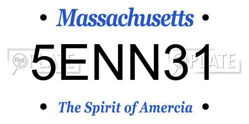 5ENN31 Massachusetts License Plate