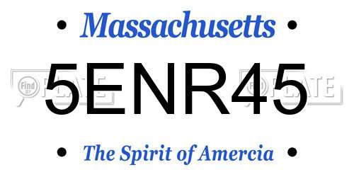 5ENR45 Massachusetts License Plate