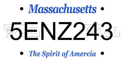 5ENZ243 Massachusetts License Plate