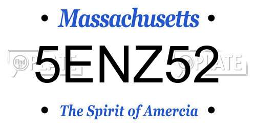 5ENZ52 Massachusetts License Plate
