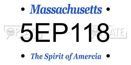 5EP118 Massachusetts License Plate