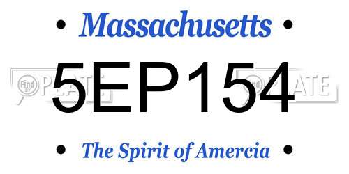 5EP154 Massachusetts License Plate