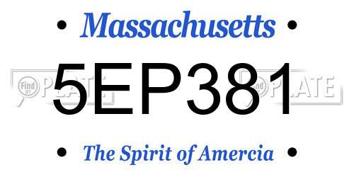5EP381 Massachusetts License Plate