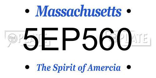 5EP560 Massachusetts License Plate