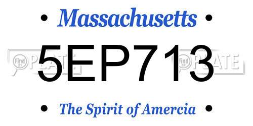 5EP713 Massachusetts License Plate