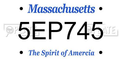 5EP745 Massachusetts License Plate