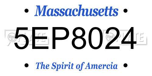 5EP8024 Massachusetts License Plate