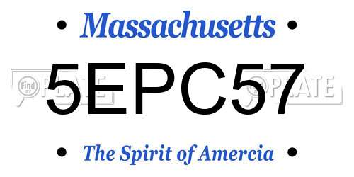 5EPC57 Massachusetts License Plate
