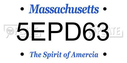5EPD63 Massachusetts License Plate