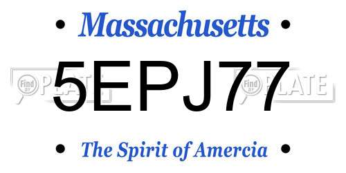 5EPJ77 Massachusetts License Plate