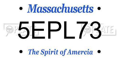 5EPL73 Massachusetts License Plate