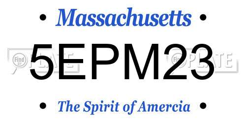 5EPM23 Massachusetts License Plate