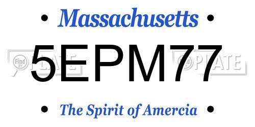 5EPM77 Massachusetts License Plate