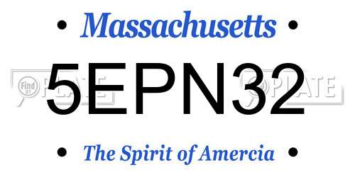 5EPN32 Massachusetts License Plate