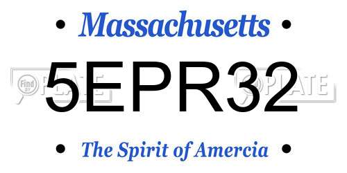 5EPR32 Massachusetts License Plate