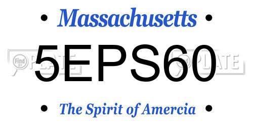 5EPS60 Massachusetts License Plate