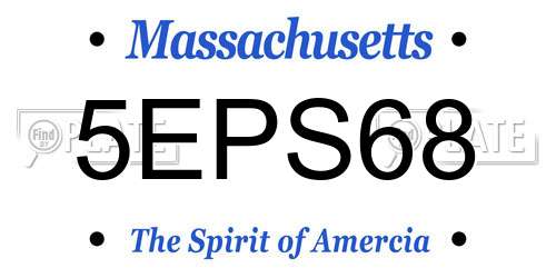 5EPS68 Massachusetts License Plate