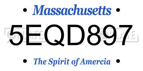 5EQD897 Massachusetts License Plate