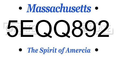 5EQQ892 Massachusetts License Plate