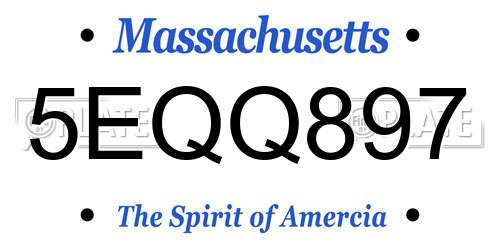 5EQQ897 Massachusetts License Plate
