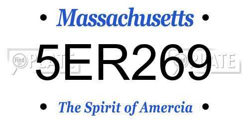 5ER269 Massachusetts License Plate