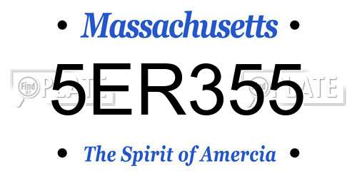 5ER355 Massachusetts License Plate