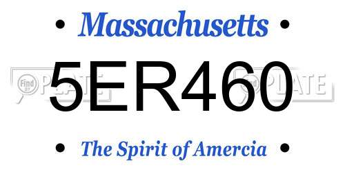 5ER460 Massachusetts License Plate