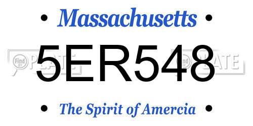 5ER548 Massachusetts License Plate