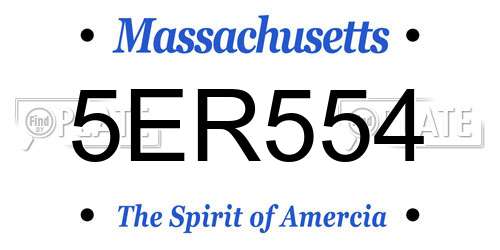 5ER554 Massachusetts License Plate