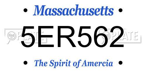 5ER562 Massachusetts License Plate