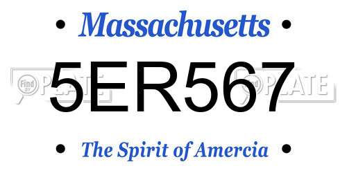 5ER567 Massachusetts License Plate