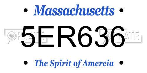 5ER636 Massachusetts License Plate