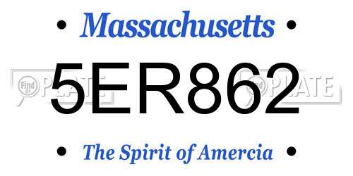 5ER862 Massachusetts License Plate