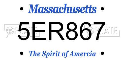 5ER867 Massachusetts License Plate