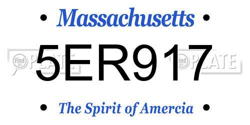 5ER917 Massachusetts License Plate
